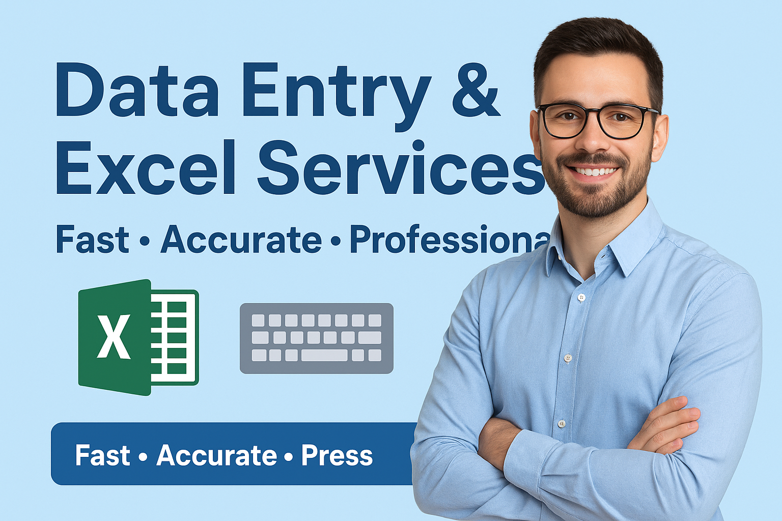Fast and accurate Data Entry service (Excel, Word, PDF to Excel/Word, Copy-Paste).